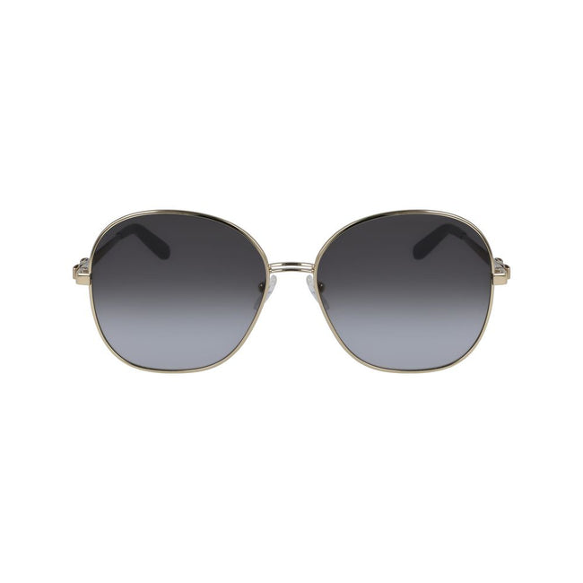 Gold Metal SunglassesSUNGLASSES SALVATORE FERRAGAMO WOMEN SF242S-711 (Lens/Bridge/Temple) 60/16/140 mm.Material: METAL.Colour: Gray Gradient gold.Measures (Lens/Bridge/Temple): 60/16/140mm.Gradient blue.UV filter 2Gold Metal Sunglasses${tagsSalvatore Ferr