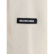 White Wool SweatshirtBalenciaga’s virgin wool Sweater is an essential piece that combines comfort and contemporary style. Made from fine virgin wool, it offers a soft and warm feel against the skin. The design includes a classic crew neck, dropped shoulde
