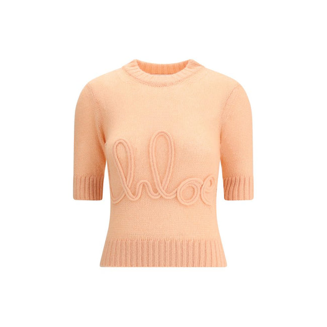 Logo wool SweaterChloé’s Logo wool Sweater is a luxurious piece that combines comfort with recognizable style. It features a classic crew neck and elbow-length sleeves, made from a fine alpaca wool-silk knit that ensures exceptional softness and a smooth
