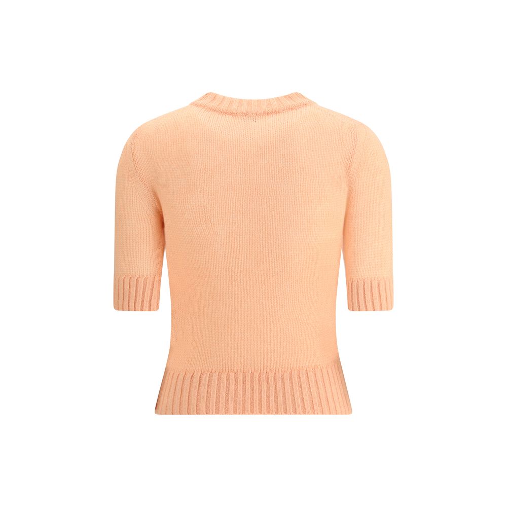 Logo wool SweaterChloé’s Logo wool Sweater is a luxurious piece that combines comfort with recognizable style. It features a classic crew neck and elbow-length sleeves, made from a fine alpaca wool-silk knit that ensures exceptional softness and a smooth