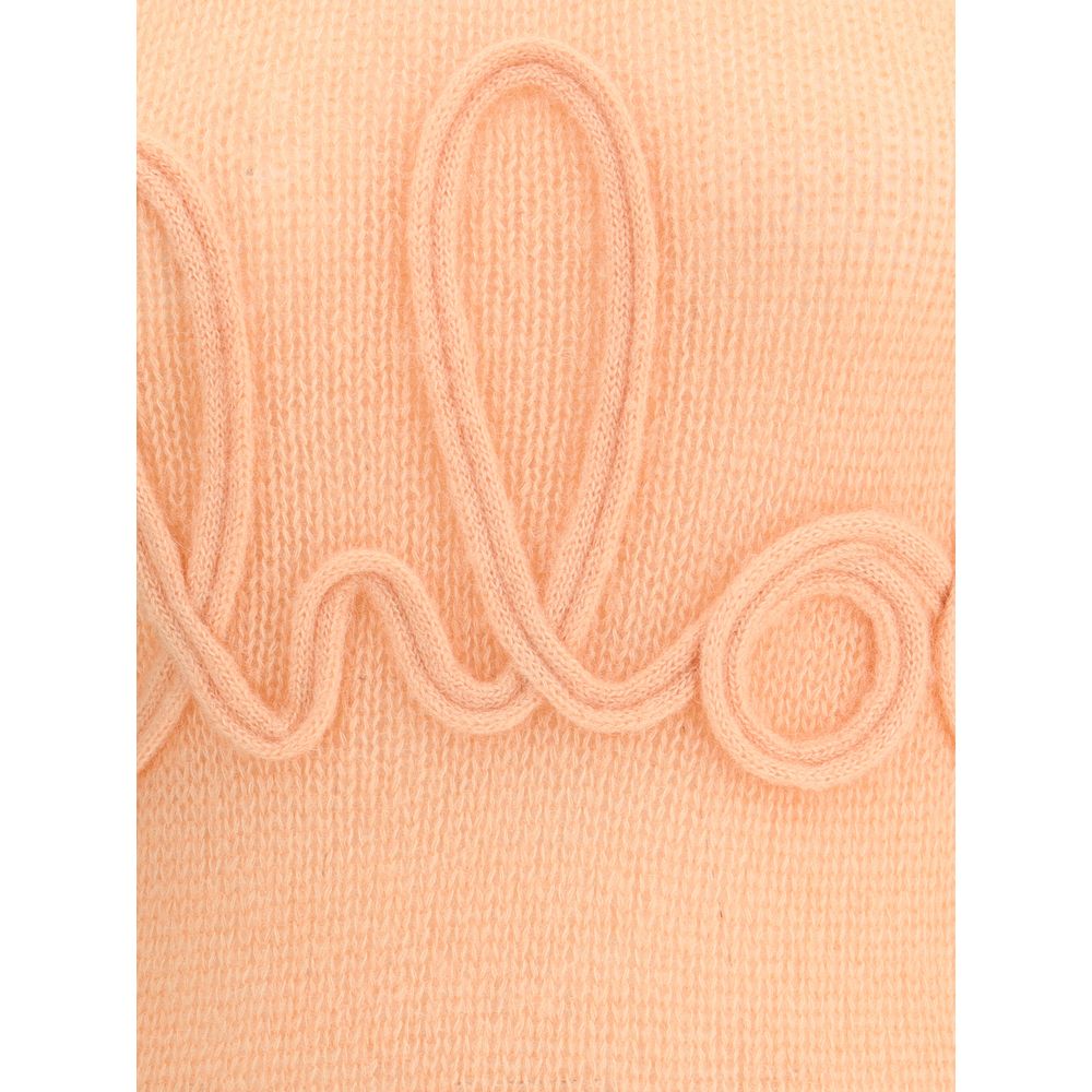 Logo wool SweaterChloé’s Logo wool Sweater is a luxurious piece that combines comfort with recognizable style. It features a classic crew neck and elbow-length sleeves, made from a fine alpaca wool-silk knit that ensures exceptional softness and a smooth