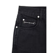 Black Cotton Relaxed Fit JeansGucci Relaxed Fit Black Denim Pants. In black, button and covered zip opening, five pockets, wide and straight leg. On the back tag in light leather with tone-on-tone embossed logo, on the front pocket iconic metal detail. Co