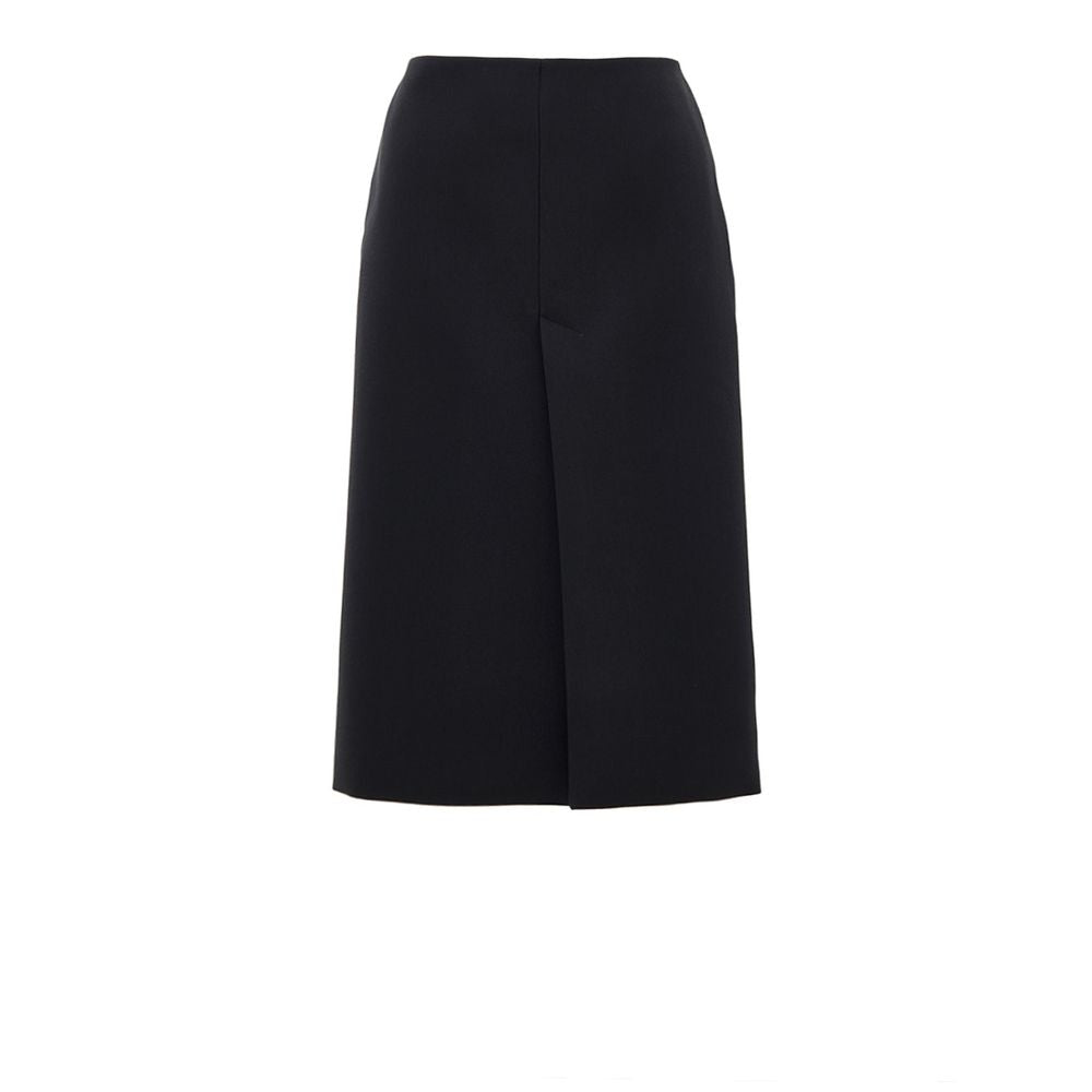 Black Wool Midi SkirtGaucho Skirt in Black Gucci. Side opening with gold hook and hidden zip, two side welt pockets, medium length. Gaucho skirt/pants model with symmetrical front/back slits. Composition: 100% Wool Internal SKU: 25GIU184 Brand SKU: 786416