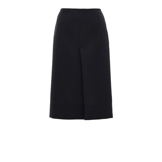 Black Wool Midi SkirtGaucho Skirt in Black Gucci. Side opening with gold hook and hidden zip, two side welt pockets, medium length. Gaucho skirt/pants model with symmetrical front/back slits. Composition: 100% Wool Internal SKU: 25GIU184 Brand SKU: 786416