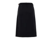 Black Wool Midi SkirtBlack Skirt with Zip and Gucci Belt. Removable fabric belt with gold logo buckle at the waist. Long central zip with latex detail, two pockets on the sides with visible zip. Medium length model, slightly flared, stretch fabric. Compos