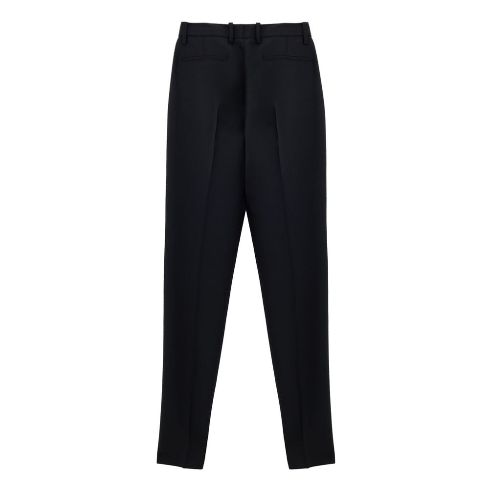 Black Wool Dress PantsBlack Tailored Trousers with Gucci Metallic Detail. In black, straight fit, front fastening with hook and covered zip, two side welt pockets, two back pockets, straight leg and two internal slits on the bottom. On the sides at the wa