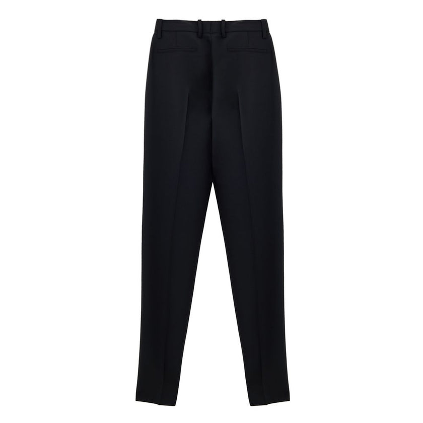 Black Wool Dress PantsBlack Tailored Trousers with Gucci Metallic Detail. In black, straight fit, front fastening with hook and covered zip, two side welt pockets, two back pockets, straight leg and two internal slits on the bottom. On the sides at the wa