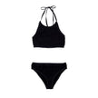 Black Polyamide BikiniTwo Piece Swimsuit in Black Mille Pieghe Bottega Veneta. In jersey with knitwear workmanship Top: Top band with elastic band on the bottom, fastening behind the neck with laces. Bottom: High-waisted culotte briefs, elastic waist. Com