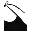 Black Polyamide BikiniTwo Piece Swimsuit in Black Mille Pieghe Bottega Veneta. In jersey with knitwear workmanship Top: Top band with elastic band on the bottom, fastening behind the neck with laces. Bottom: High-waisted culotte briefs, elastic waist. Com