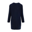Navy Blue Wool Short DressBlue Bouclé Dress with Gucci Logo Buttons. Mid-length dress, round neckline, long sleeves, two side welt pockets, opening on the shoulder with gold Gucci logo buttons. Straight tube line, internal lining Composition: 84% Wool 16%
