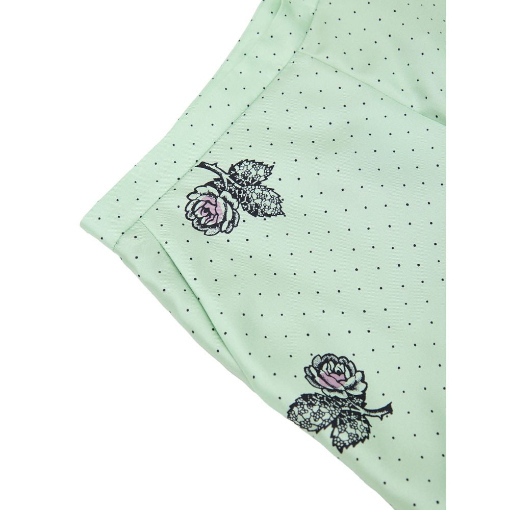 Green Silk Casual PantsGucci Print Silk Palazzo Pants. In aqua green and purple, with contrasting polka dots and flower print. Side zip opening, no button, two side welt pockets, wide leg. Composition: 100% Silk Internal SKU: 25GIU171 Brand SKU: 744909ZAP