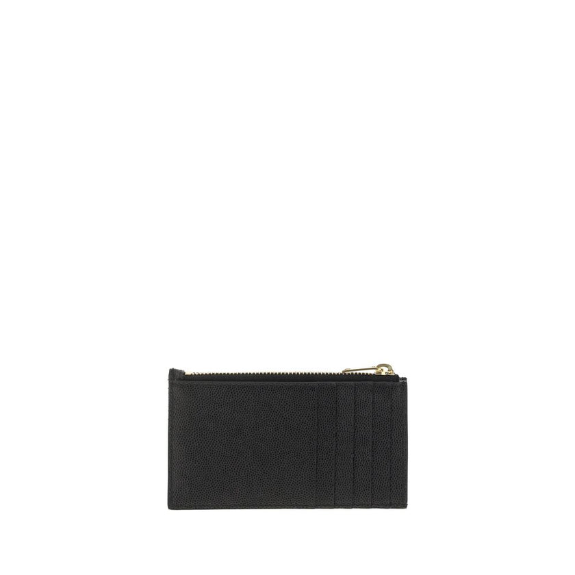 Card HolderCalfskin Card Holder by Saint Laurent, zipper closure on top, contrasting iconic YSL logo plaque on front, card slot on back. Season: AW25 Dimension: 13×13 Composition: GENERAL 100% Calf Leather Bos Taurus MADE IN ITALYCard Holder${tagsSaint La