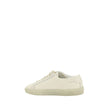 White Rubber Low Top SneakersCotton Sneakers by Saint Laurent, round toe, lace-up front closure, crater-effect flat sole, iconic brand signature embroidered in contrast on outer side panel. Season: AW25 Composition: SOLE 100% Rubber UPPER 100% Cotton MADE