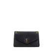 Black Lamb Ovis Aries Aries Shoulder BagThe lambskin Calypso Shoulder Bag by Saint Laurent is an elegant and contemporary accessory. Featuring a magnetic flap closure on the front, it is embellished with a three-dimensional plaque with the brand’s iconic