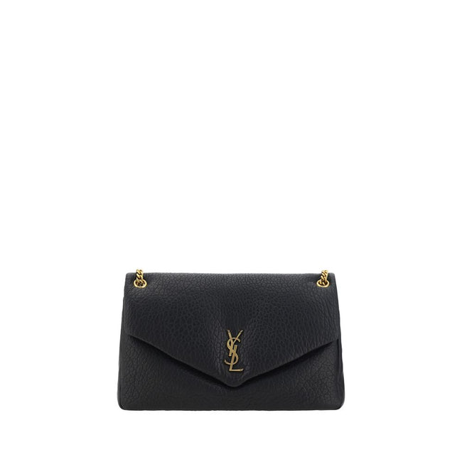 Black Lamb Ovis Aries Aries Shoulder BagThe lambskin Calypso Shoulder Bag by Saint Laurent is an elegant and contemporary accessory. Featuring a magnetic flap closure on the front, it is embellished with a three-dimensional plaque with the brand’s iconic