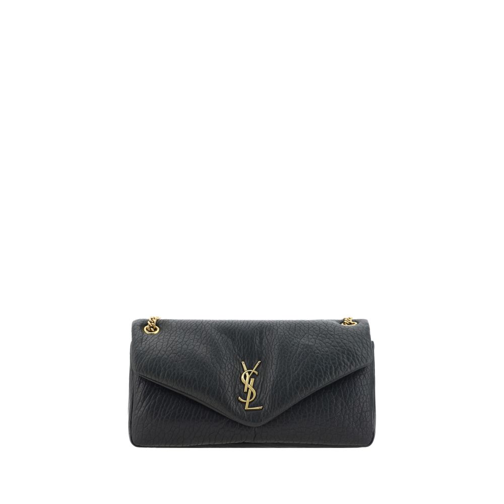 Black Lamb Ovis Aries Aries Shoulder BagSaint Laurent’s Calypso Lambskin Shoulder Bag is an elegant and sophisticated accessory. The grained leather design is enhanced by the iconic YSL logo plaque embossed on the front, while the front closure with magne