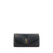 Black Lamb Ovis Aries Aries Shoulder BagSaint Laurent’s Calypso Lambskin Shoulder Bag is an elegant and sophisticated accessory. The grained leather design is enhanced by the iconic YSL logo plaque embossed on the front, while the front closure with magne
