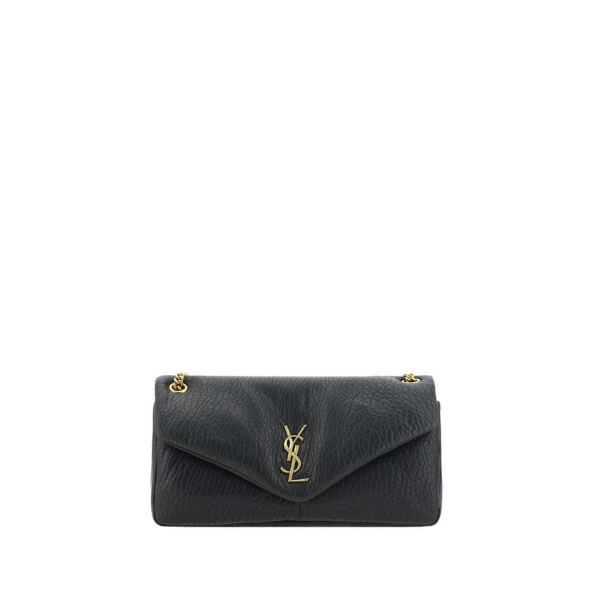 Black Lamb Ovis Aries Aries Shoulder BagSaint Laurent’s Calypso Lambskin Shoulder Bag is an elegant and sophisticated accessory. The grained leather design is enhanced by the iconic YSL logo plaque embossed on the front, while the front closure with magne