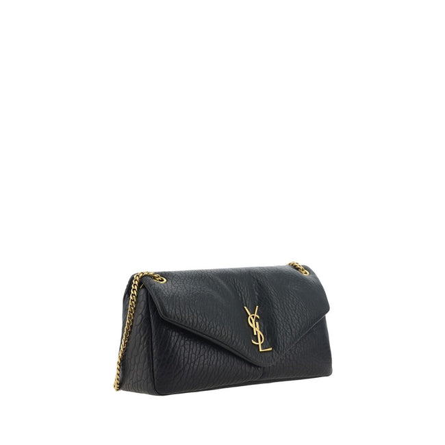 Black Lamb Ovis Aries Aries Shoulder BagSaint Laurent’s Calypso Lambskin Shoulder Bag is an elegant and sophisticated accessory. The grained leather design is enhanced by the iconic YSL logo plaque embossed on the front, while the front closure with magne