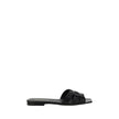 Black Calf Leather Bos Taurus Flat SandalsCalfskin Sandals by Saint Laurent, open square toe, braided design at front, press-studded logo insole, slight leather block heel. Season: AW25 Composition: UPPER 100% Calf Leather Bos Taurus SOLE 100% Calf Leathe