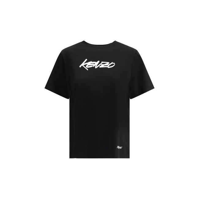 Black Cotton T-ShirtKenzo’s cotton T-Shirt is an essential garment with a strong character. Made from pure cotton, it features a ribbed crew neck that ensures comfort and durability. What makes it unique is the iconic Kenzo signature printed in contrast o