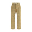 Brown Cotton Casual PantsBurberry cotton Pants with a velvet ribbed design, embellished with the iconic Archivio Check motif. Five-pocket model, front button fastening and belt loops at the waist. The garment is completed by a logo leather patch applied o