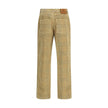 Brown Cotton Casual PantsBurberry cotton Pants with a velvet ribbed design, embellished with the iconic Archivio Check motif. Five-pocket model, front button fastening and belt loops at the waist. The garment is completed by a logo leather patch applied o