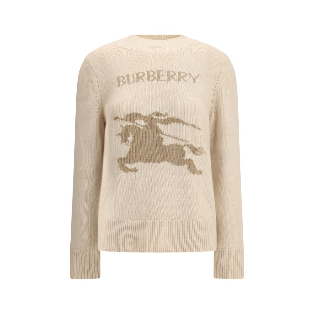 Beige Wool Cashmere SweaterBurberry’s Wool Sweater combines comfort and style thanks to its cashmere and heavy wool fabrication, with a regular fit that ensures comfort. Knit, the garment features the distinctive logo along with the famous Equestrian Knig
