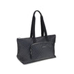 Black Polyester Shoulder BagThe Michael Kors Tanner large Tote Bag is perfect for the stylish and practical traveler. With its reversible design, it offers two looks in one: iconic logo print on one side and solid color on the other. Foldable inside itsel