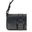 Black Calf Leather Bos Taurus Shoulder BagThe Colby medium Shoulder Bag by Michael Kors features an elegant rectangular silhouette enhanced by a bold buckle. Made of soft leather, it is perfect for carrying under the arm thanks to its flat handle. The fla