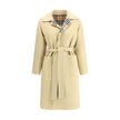 Beige Wool CoatBurberry’s reversible wool robe Coat is a versatile and refined garment, perfect for those seeking elegance and functionality in one piece. It features an understated solid color on one side and a classic Burberry Check pattern in the disti