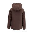 Brown Cotton Full-Length JacketWoolrich’s padded Jacket is a practical and warm garment featuring a hooded design that offers added protection. The front closure combines a double-slider zipper and snaps for optimal security and comfort. Completing the de