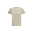 Cream Cotton T-ShirtSoft cotton T-Shirt by Moncler designed for an essential and refined look. The design features a ribbed crew neck that ensures comfort and an impeccable fit. On the front, the iconic Moncler monogram is tone-on-tone embroidered for a d