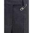 Gray Fleece Wool Dress PantsPrada’s virgin wool Pants combine sartorial elegance with contemporary spirit details. Featuring a high waist and a straight-leg silhouette, they feature a front zip-and-hook closure, belt loops at the waist and an original max