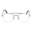 Gold Metal Glasses (Frames)Gender Men Main color Gold Frame color Gold Lenses Color Demo glasses Lenses Material Plastic Lenses Effect No Extra Lenses Height 45 Frame width 135 Filter Category None Protection None Spring hinge No Extra No extra Shipment i