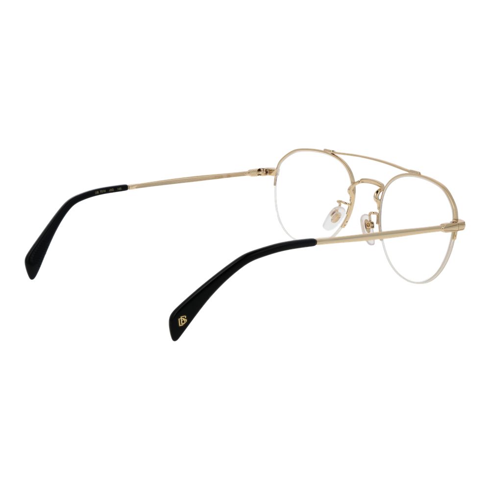 Gold Half-Rim Round Glasses with Synthetic Frame