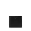 Black Calf Leather Bos Taurus WalletCalfskin Wallet by Saint Laurent, billfold design, card slots inside, bill compartment, iconic brand monogram printed in contrasting pressure on front. Season: AW25 Dimension: 11×11 Composition: 100% Calf Leather Bos Ta