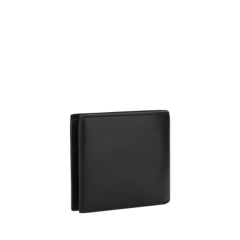 Black Calf Leather Bos Taurus WalletCalfskin Wallet by Saint Laurent, billfold design, card slots inside, bill compartment, iconic brand monogram printed in contrasting pressure on front. Season: AW25 Dimension: 11×11 Composition: 100% Calf Leather Bos Ta
