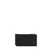 Black Calf Leather Bos Taurus WalletCalfskin Card Holder by Saint Laurent, three-dimensional iconic YSL logo plaque on front, card slot on front, top zipper closure. Season: AW25 Dimension: 13×13 Composition: 100% Calf Leather Bos Taurus MADE IN ITALYBlac