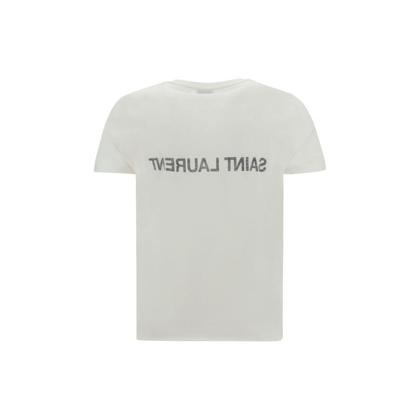 White Cotton T-ShirtCotton T-Shirt by Saint Laurent, ribbed crew neck, iconic brand monogram in contrast on front and back, regular fit. Season: AW25 Composition: 100% Cotton MADE IN ITALYWhite Cotton T-Shirt${tagsSaint LaurentAulae White Cotton T-Shirt S