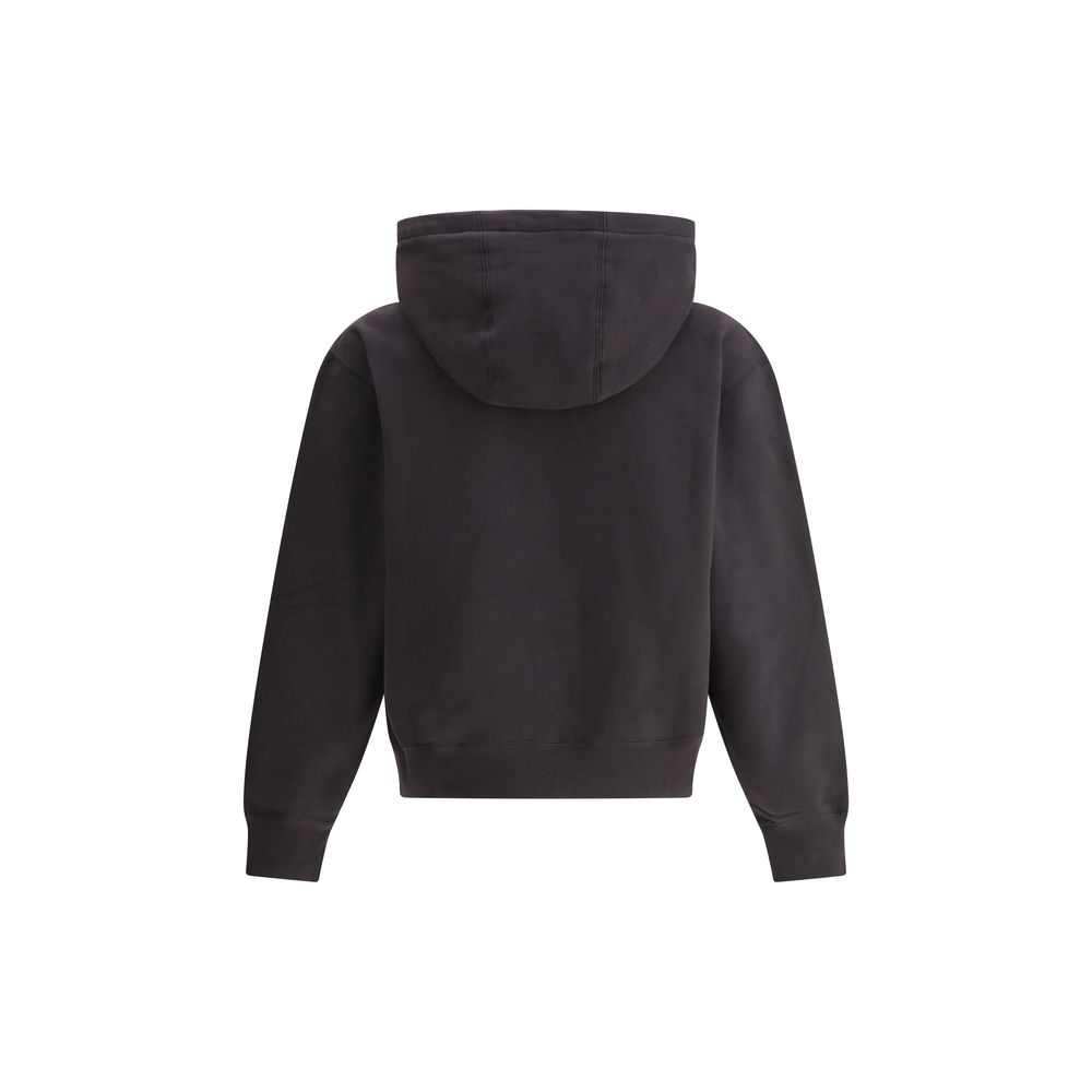 Black Cotton SweatshirtThe Saint Laurent Hoodie is a garment that combines comfort and urban style, with a simple yet refined design. The adjustable drawstring hood offers functionality and the possibility of customizing the fit, while the kangaroo pocket