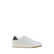 White Calf Leather Bos Taurus Low Top SneakersThe Saint Laurent SL61 leather Sneakers feature a round toe and a lace-up front fastening for a comfortable and adjustable fit. The iconic contrasting monogram is applied to the side panel and heel, adding a d
