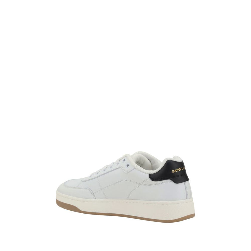 White Calf Leather Bos Taurus Low Top SneakersThe Saint Laurent SL61 leather Sneakers feature a round toe and a lace-up front fastening for a comfortable and adjustable fit. The iconic contrasting monogram is applied to the side panel and heel, adding a d