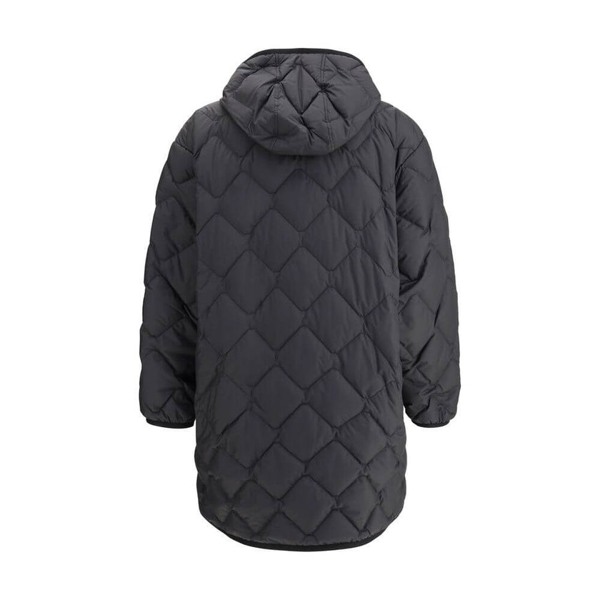 Black Polyester ClothingThe Heritage Down Jacket by Woolrich is a warm and functional garment, ideal for facing the cold weather in style. It features a front snap closure and a practical hood. The two patch pockets on the front offer convenience, while t