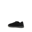 Black Calf Leather Bos Taurus Low Top SneakersPrada’s suede Sneakers combine contemporary style with everyday comfort. Featuring a flat rubber sole and round toe, they are distinguished by the iconic triangular side-applied plaque and tone-on-tone logo on