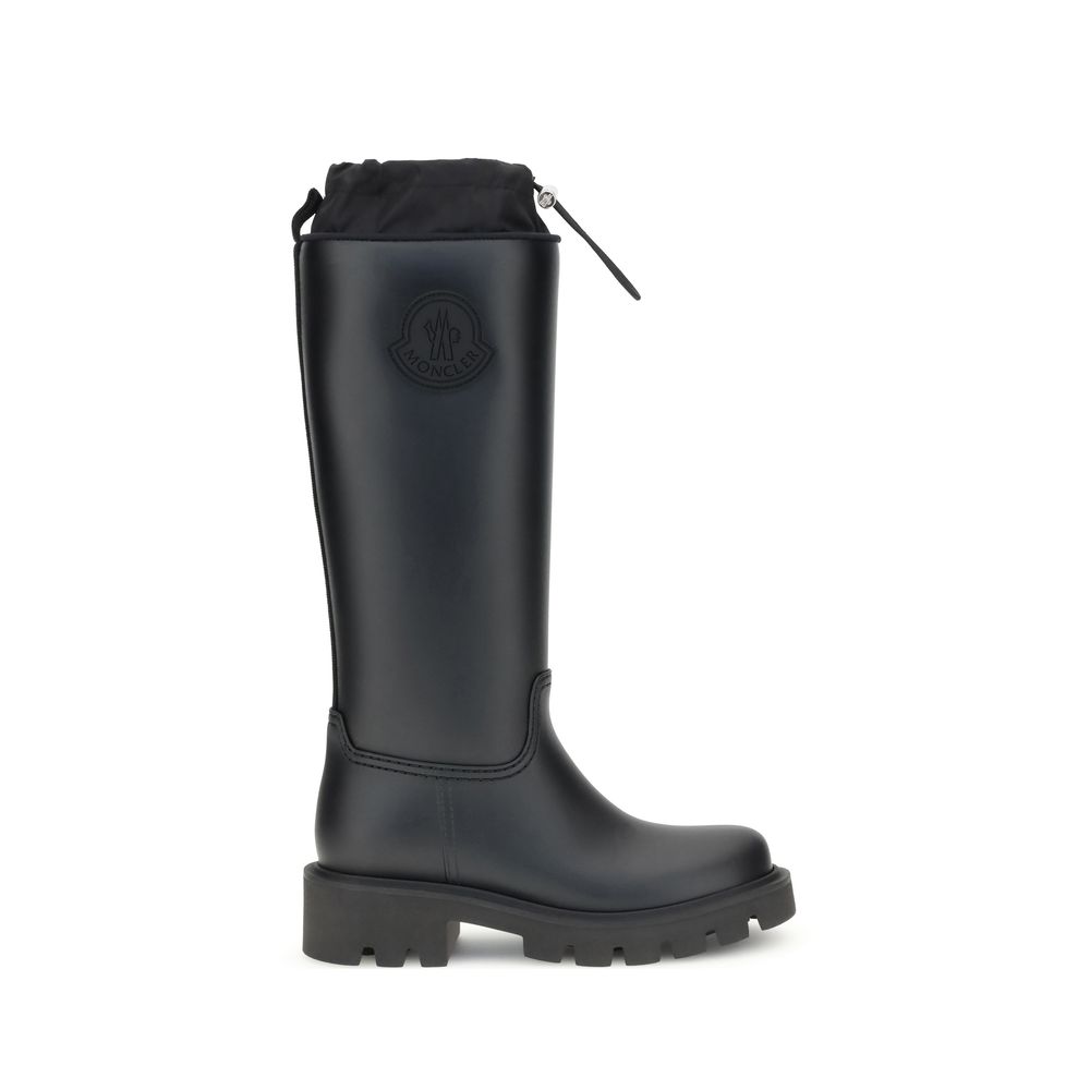 Black Pvc Rain BootsMoncler’s Kickstream High rain Boots offer technical functionality and contemporary style. Made with PVC and waterproof nylon uppers, they are complemented by a fabric footbed for comfort and a TPU welt. The EVA tread provides lightwei