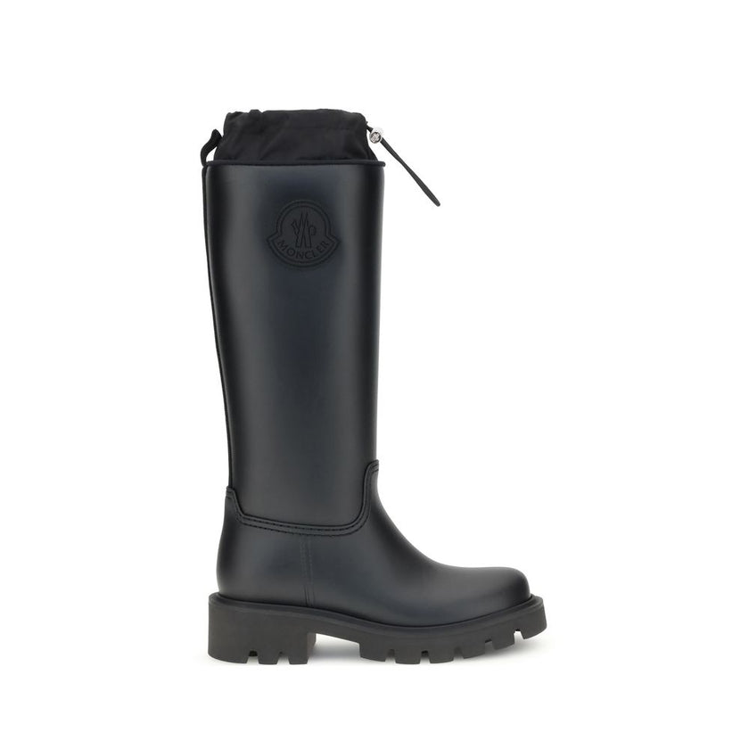 Black Pvc Rain BootsMoncler’s Kickstream High rain Boots offer technical functionality and contemporary style. Made with PVC and waterproof nylon uppers, they are complemented by a fabric footbed for comfort and a TPU welt. The EVA tread provides lightwei