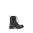 Black Rubber Lace-Up BootsMoncler’s Kickstream rubber Boots combine functionality and style with distinctive details. Featuring a round toe, they feature a tonal logo applique on the side and logo fabric inserts on the back. The drawstring closure and bac