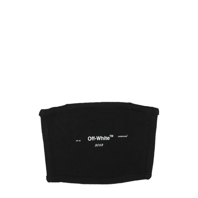 Black Cotton FacemaskDescription: The product with MPN OMRG002E20FAB0021001 and code F59780 cotton in black is a masks designed by Off-White. It has features like front logo. Additional Info: Style: Casual Materials: Cotton Measurements: 10.5×14.5 cm Comp