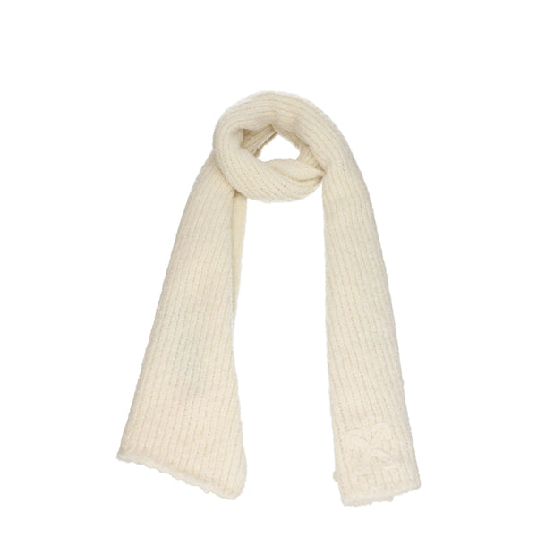 Beige Wool ScarfDescription: The product with MPN OMMA036KNI0010303 and code F76346 wool in beige is a scarves designed by Off-White. It has features like front logo. Additional Info: Style: Casual Materials: Alpaca Measurements: 35×200 cm Composition: 70